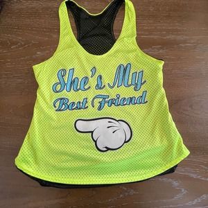 Reversible‎ Mesh Tank Top Womens Small Yellow Black